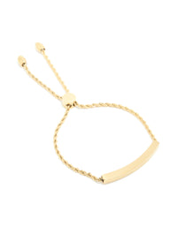 Waterproof Gold Plated Stainless Steel Twist Engravable Bar Toggle Bracelet - link has visual effect only
