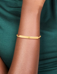Waterproof Gold Plated Stainless Steel Twist Engravable Bar Toggle Bracelet - link has visual effect only