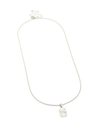 Mens Waterproof Stainless Steel Detail Tag Pendant Necklace - link has visual effect only