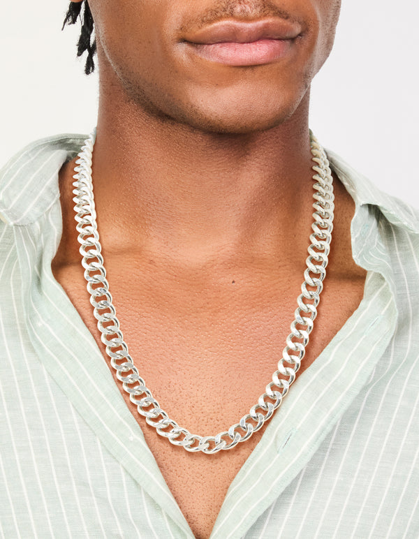 Mens Waterproof Stainless Steel Miami Cuban Link Necklace