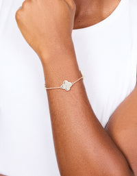 Mens Waterproof Stainless Steel Classic Clover Chain Bracelet - link has visual effect only