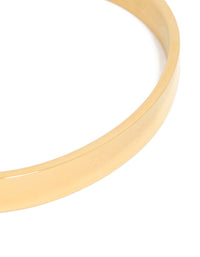 Mens Waterproof Gold Plated Stainless Steel Smooth Flat Wrist Cuff - link has visual effect only