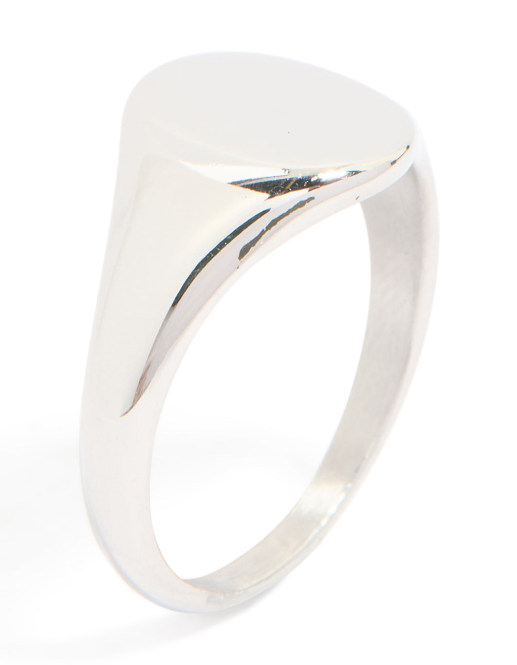 Mens Waterproof Stainless Steel Oval Signet Ring