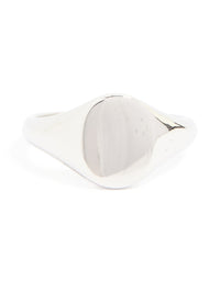 Mens Waterproof Stainless Steel Oval Signet Ring - link has visual effect only