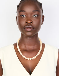 Baby Pink Acrylic Beaded Necklace - link has visual effect only