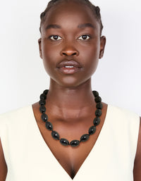 Black Acrylic Beaded Necklace - link has visual effect only