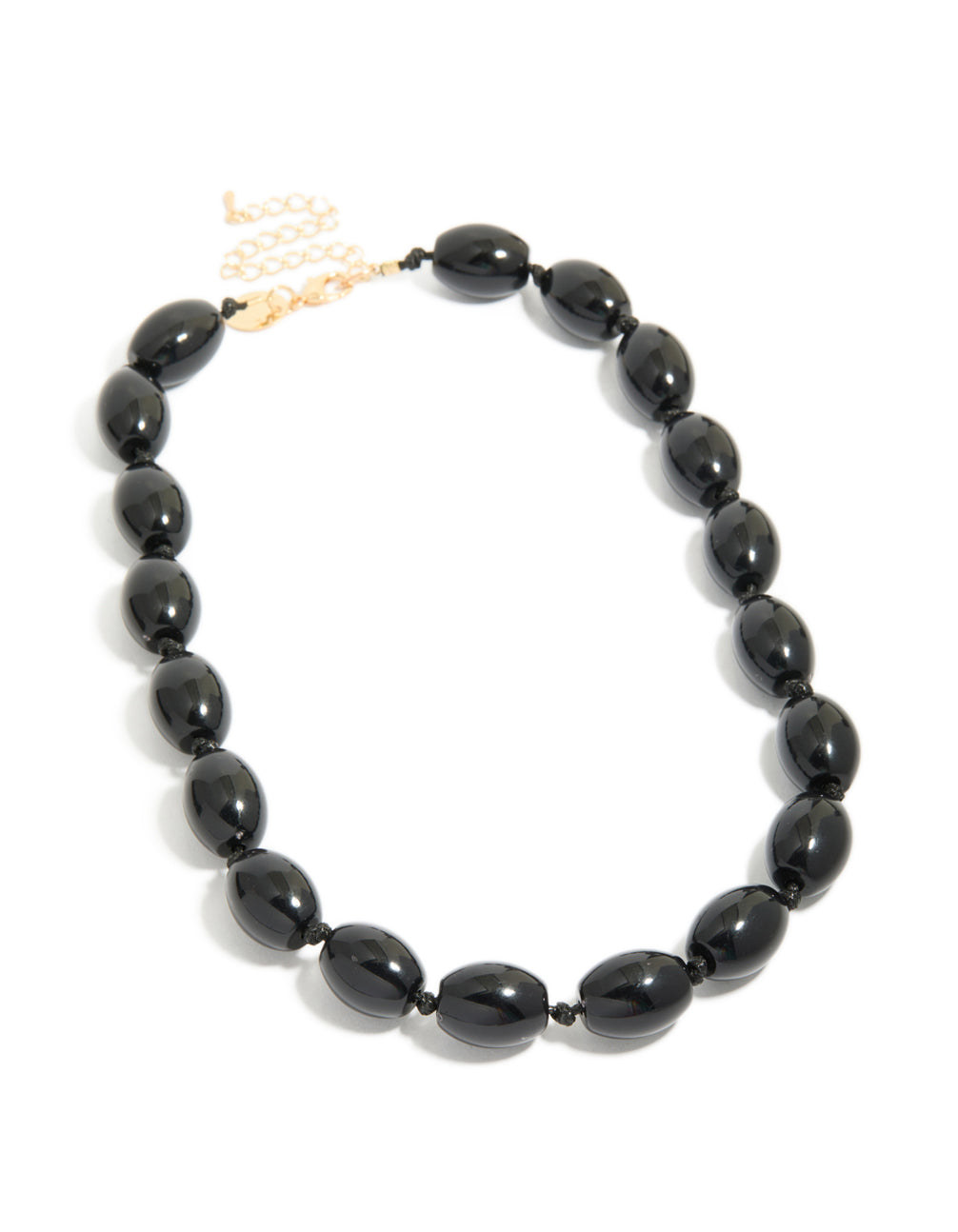 Black Acrylic Beaded Necklace
