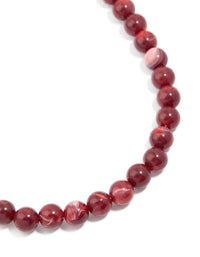 Red Marbled Acrylic Beaded Necklace - link has visual effect only