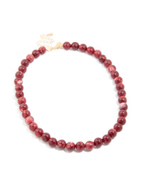 Red Marbled Acrylic Beaded Necklace - link has visual effect only