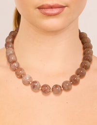Brown Acrylic Beaded Necklace - link has visual effect only