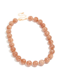 Brown Acrylic Beaded Necklace - link has visual effect only