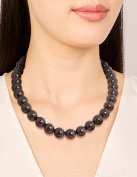 Chocolate Brown Acrylic Beaded Necklace - link has visual effect only