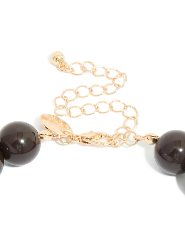 Chocolate Brown Acrylic Beaded Necklace