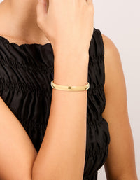 Waterproof Rose Gold Plated Stainless Steel Smooth Hinged Bangle - link has visual effect only
