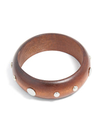 Silver Studded Wood Bangle - link has visual effect only