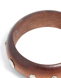Silver Studded Wood Bangle - link has visual effect only