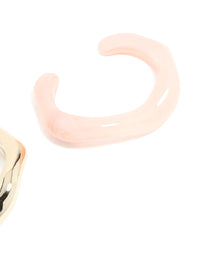 Pink & Gold Wavy Wrist Cuffs 2-Pack - link has visual effect only