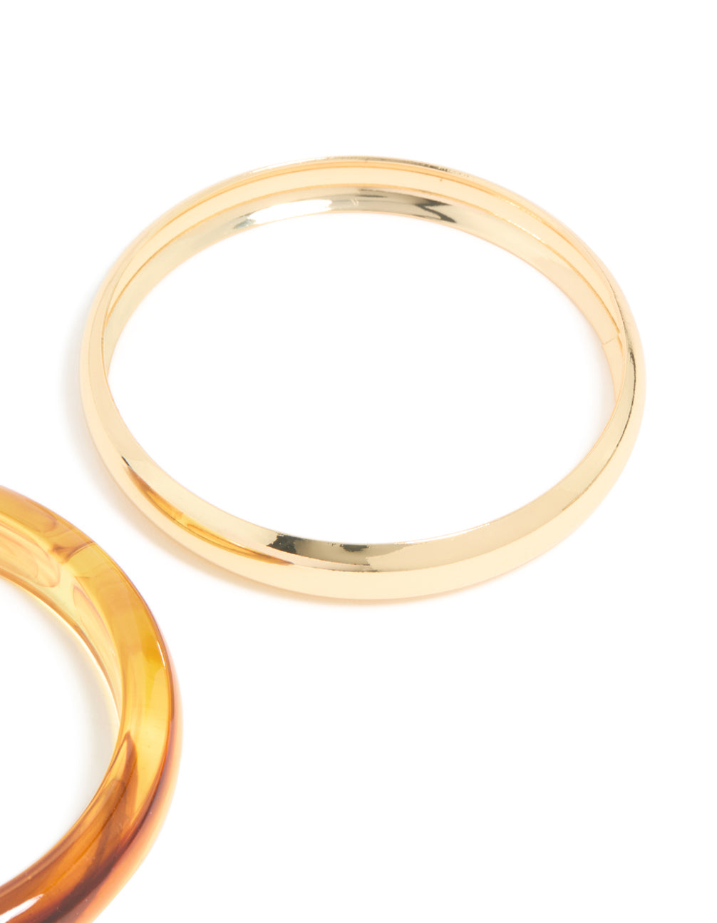 Brown Acrylic & Gold Bangles 2-Pack