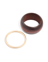 Wooden & Gold Bangle Pack - link has visual effect only