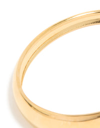 Waterproof Gold Plated Stainless Steel Asymmetrical Wrist Cuff - link has visual effect only