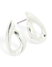 Silver Mini Smooth Flame Stud Earrings - link has visual effect only