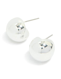 Silver Bubble Edge Round Stud Earrings - link has visual effect only