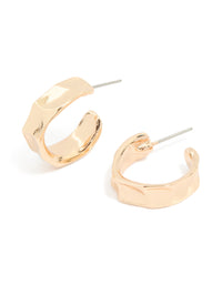 Gold Hammered Open Hoop Earrings - link has visual effect only