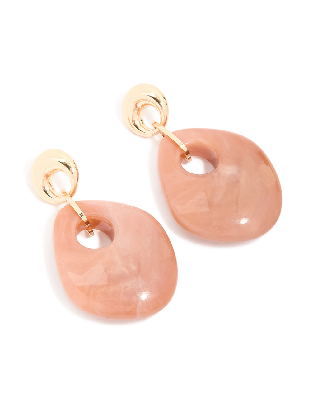 Gold & Pink Acrylic Drop Earrings
