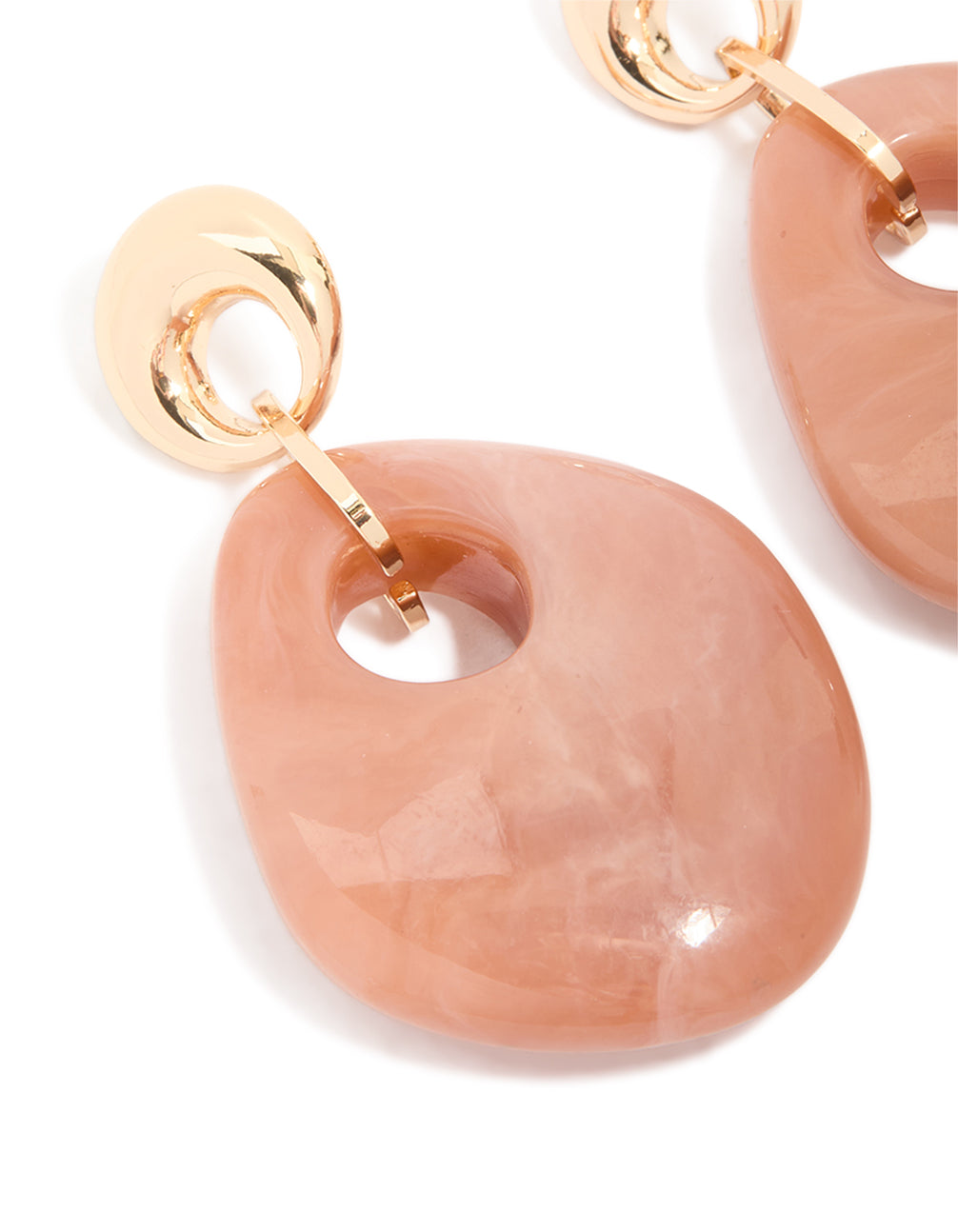 Gold & Pink Acrylic Drop Earrings