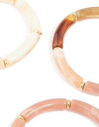 Gold Neutral Acrylic Stretch Bracelets 5-Pack - link has visual effect only