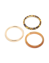 Gold & Brown Acrylic Bangles 3-Pack - link has visual effect only