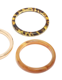 Gold & Brown Acrylic Bangles 3-Pack - link has visual effect only