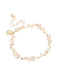 Gold Cubic Zirconia Vine Bracelet - link has visual effect only