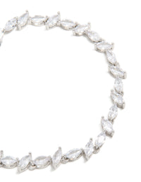 Silver Cubic Zirconia Alternating Marquise Tennis Bracelet - link has visual effect only