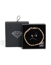 Gold Cubic Zirconia Marquise Cluster Tennis Bracelet & Earrings Set - link has visual effect only