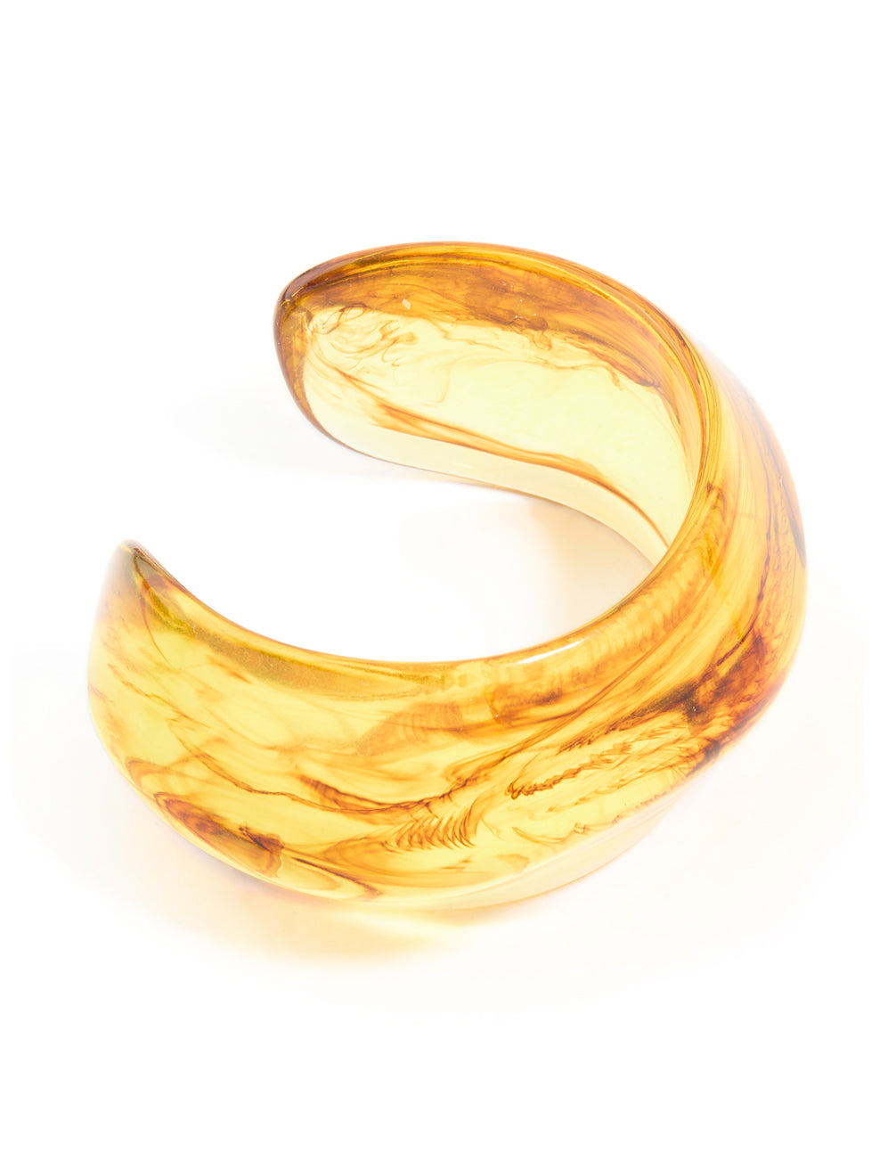 Brown Acrylic Marbled Orb Bangle