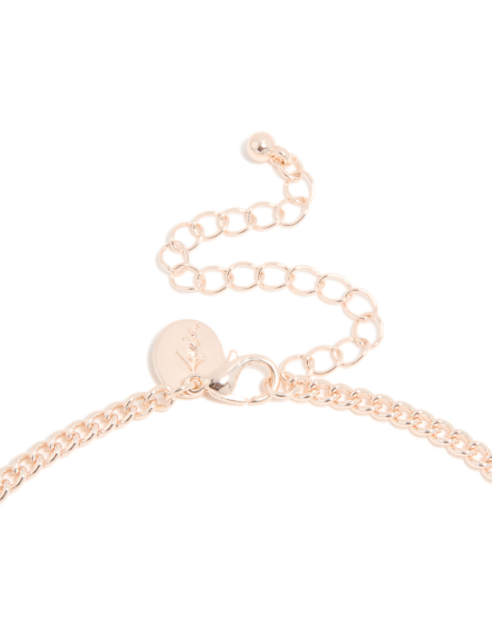 Rose Gold Plated Cubic Zirconia Layered Drop Pendant Necklace