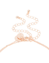Rose Gold Plated Cubic Zirconia & Pearl Double Layered Necklace - link has visual effect only