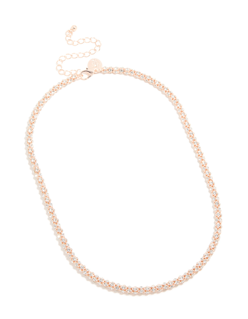 Rose Gold Plated Diamante Fireball Chain Necklace