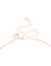 Rose Gold Plated Cubic Zirconia Flower Y-Necklace - link has visual effect only