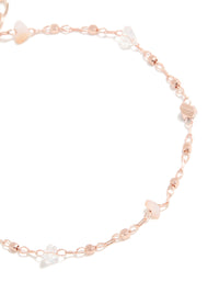 Rose Gold Plated Semi Precious Stone Station Bracelet - link has visual effect only
