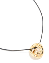 Gold Plated Swirl Pendant Cord Necklace - link has visual effect only