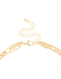 Gold Plated Diamante Heart & Chain Layered Necklace - link has visual effect only