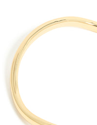 Gold Plated Diamante Bezel Set Centre Wavy Bangle - link has visual effect only