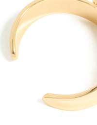 Gold Plated Diamante Centre Thick Wrist Cuff - link has visual effect only