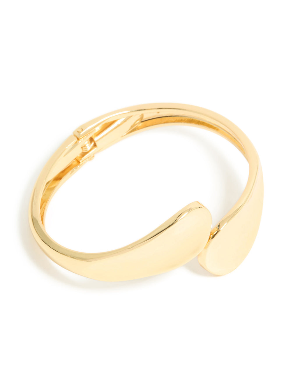 Gold Plated Curved Wrapped Hinged Bangle