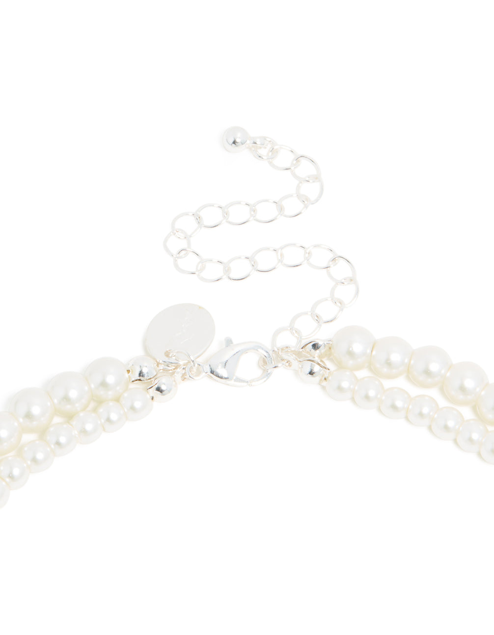Silver Plated Cubic Zirconia & Pearl Layered Necklace