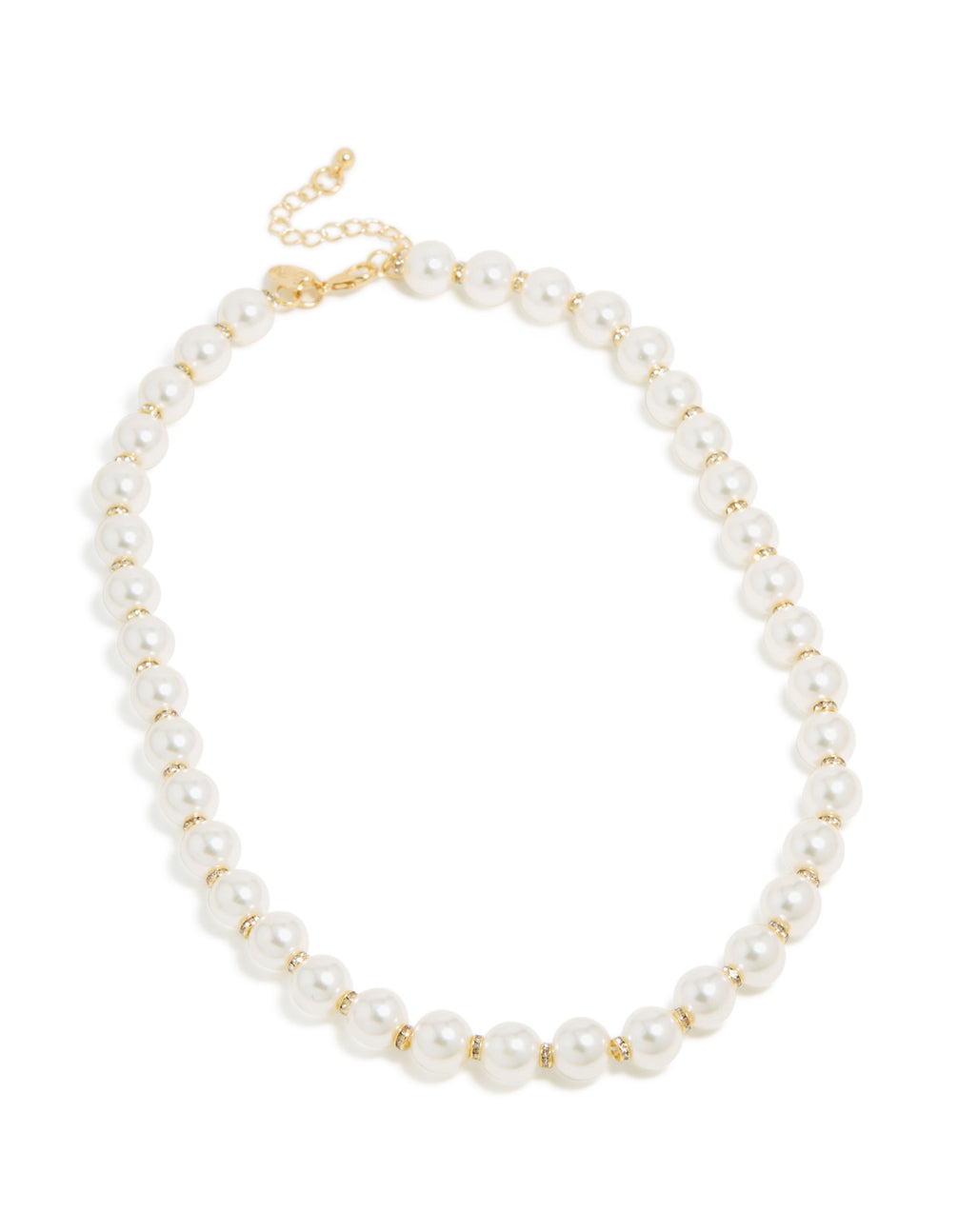 Gold Plated Diamante & Pearl Necklace