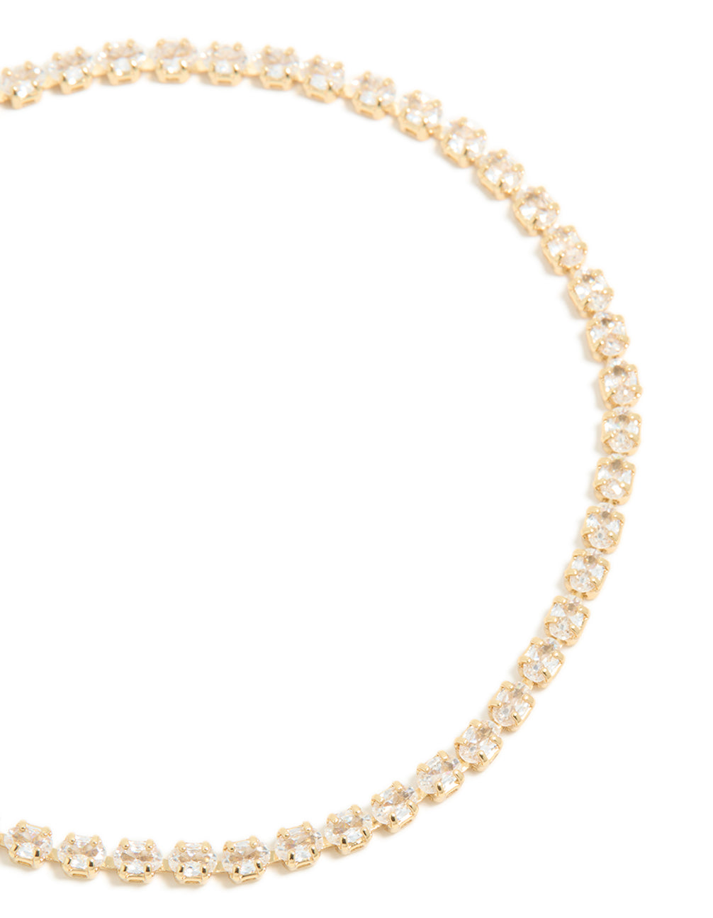 Gold Plated Cubic Zirconia Dainty Oval Tennis Bracelet