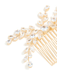 Gold Diamante Leaf Comb - link has visual effect only